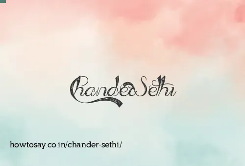 Chander Sethi