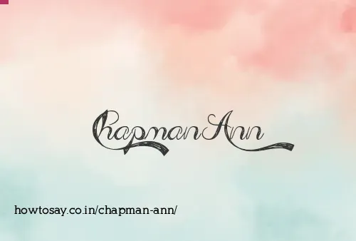 Chapman Ann