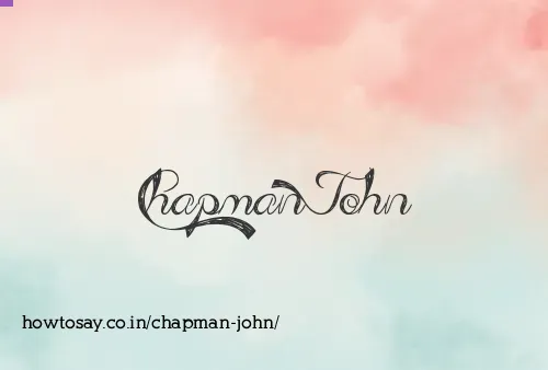 Chapman John