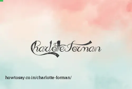 Charlotte Forman