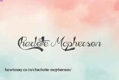 Charlotte Mcpherson