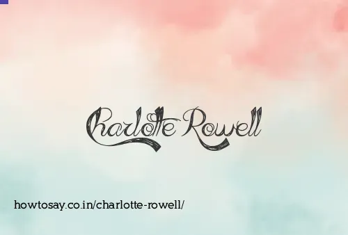 Charlotte Rowell