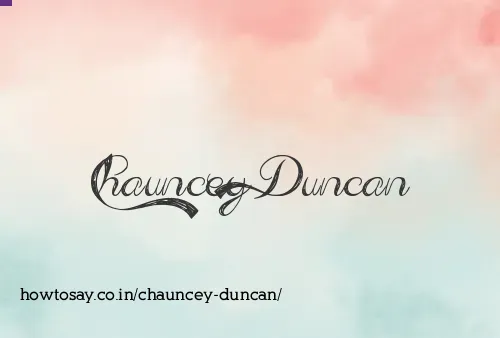 Chauncey Duncan