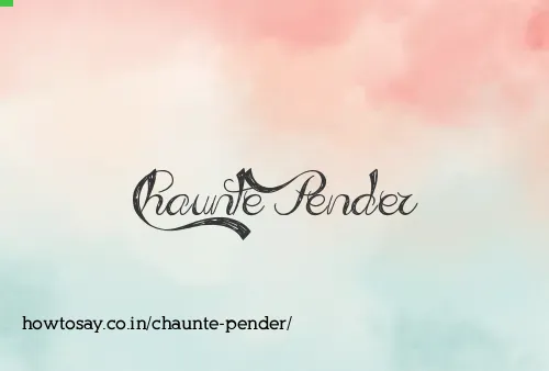 Chaunte Pender