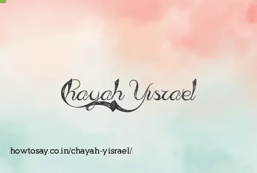 Chayah Yisrael