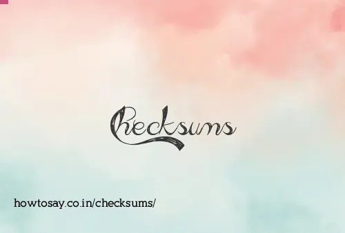 Checksums