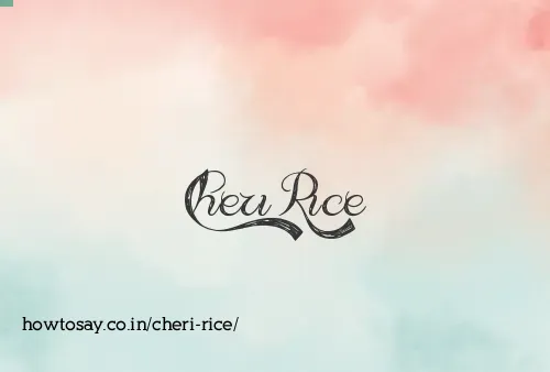 Cheri Rice