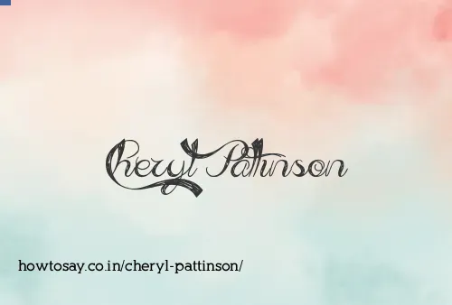 Cheryl Pattinson