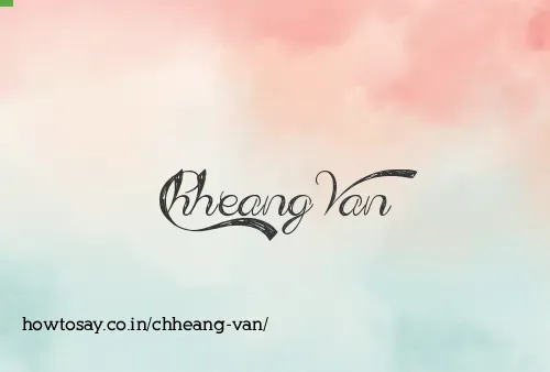 Chheang Van