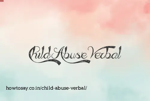Child Abuse Verbal