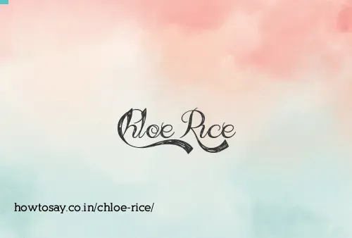 Chloe Rice