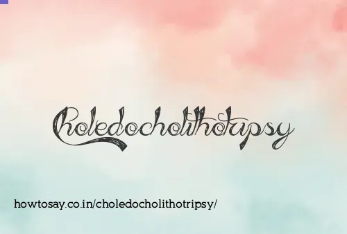 Choledocholithotripsy