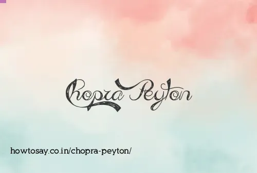 Chopra Peyton