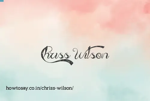 Chriss Wilson