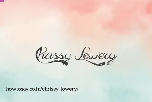 Chrissy Lowery