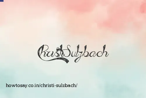 Christi Sulzbach