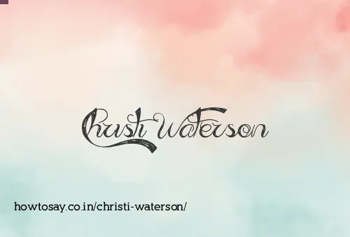 Christi Waterson