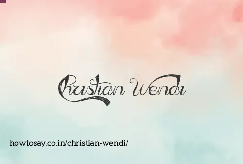 Christian Wendi