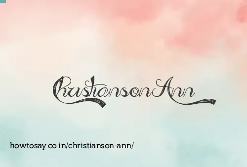 Christianson Ann