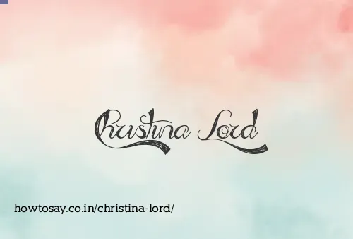 Christina Lord