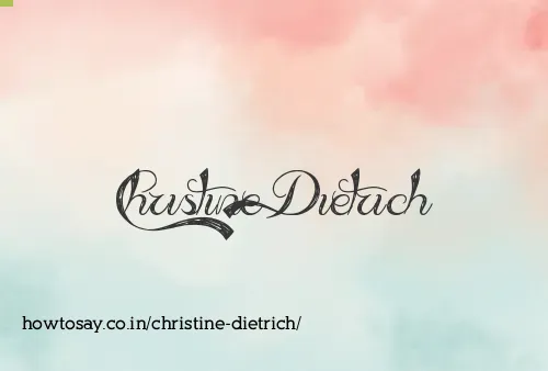 Christine Dietrich