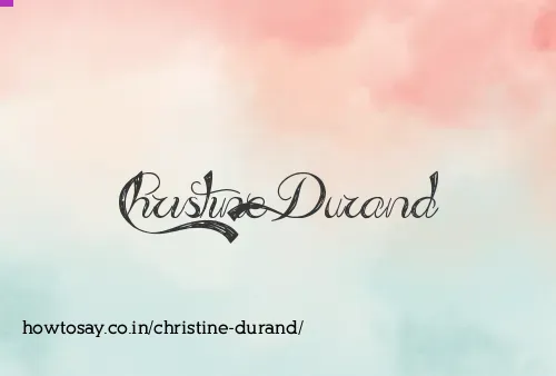 Christine Durand