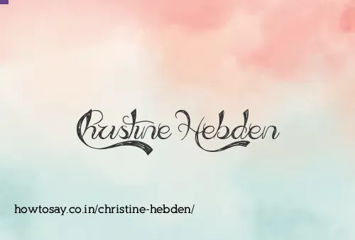 Christine Hebden