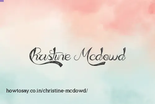 Christine Mcdowd