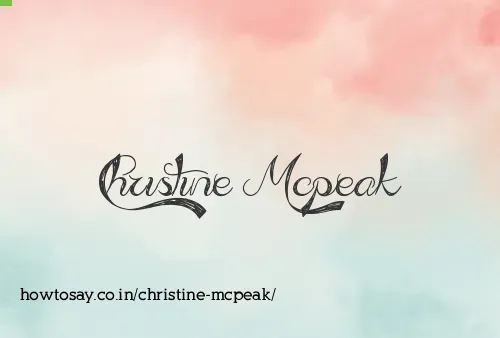 Christine Mcpeak