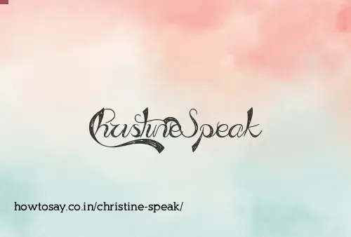 Christine Speak