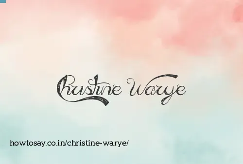 Christine Warye