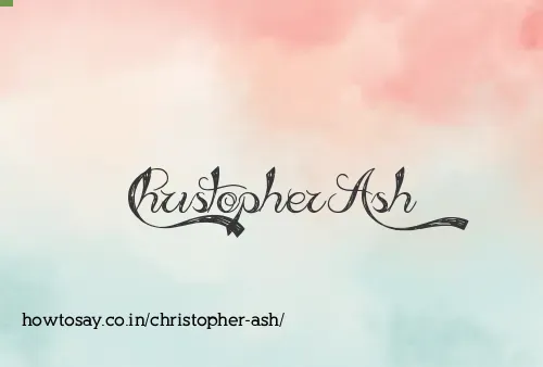 Christopher Ash