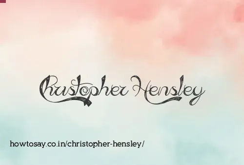 Christopher Hensley