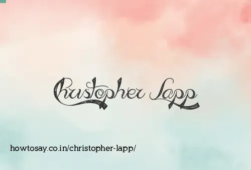 Christopher Lapp
