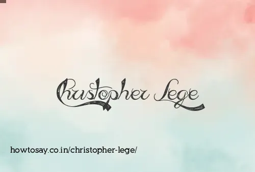 Christopher Lege