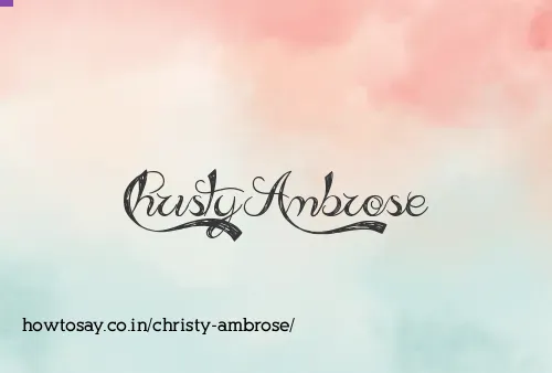 Christy Ambrose