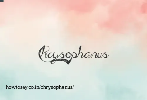 Chrysophanus