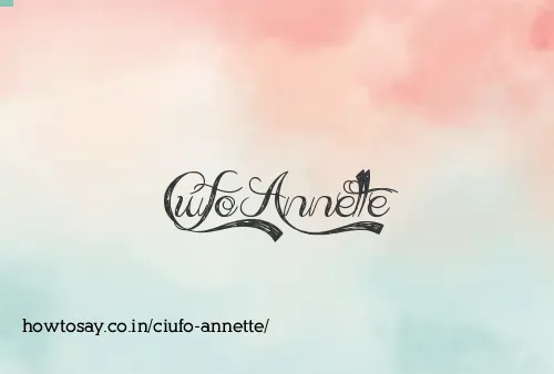 Ciufo Annette