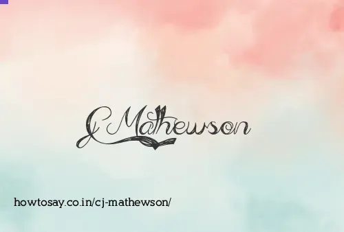 Cj Mathewson