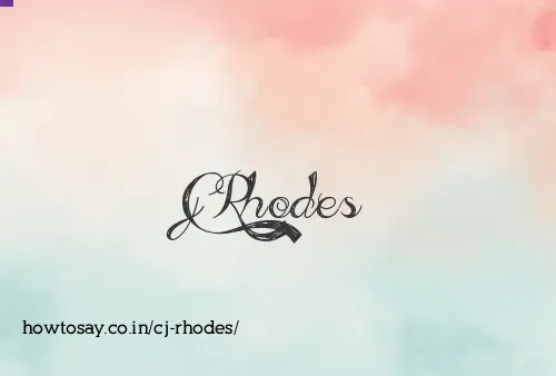 Cj Rhodes