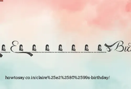 Claire’s Birthday