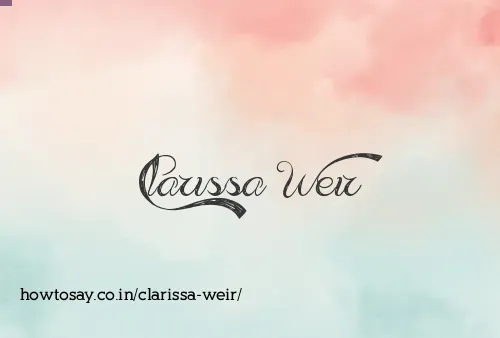 Clarissa Weir