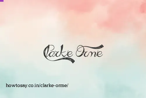 Clarke Orme