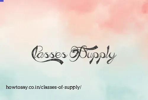 Classes Of Supply