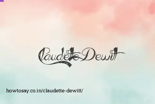 Claudette Dewitt