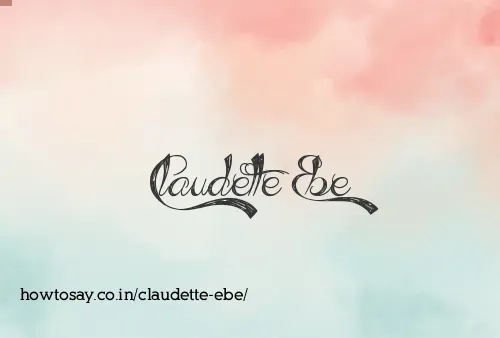 Claudette Ebe