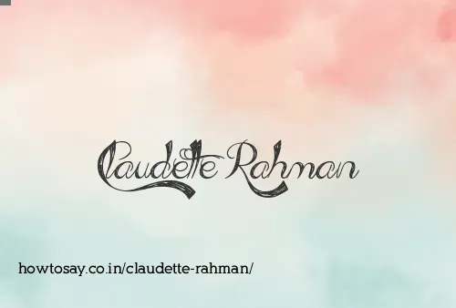 Claudette Rahman