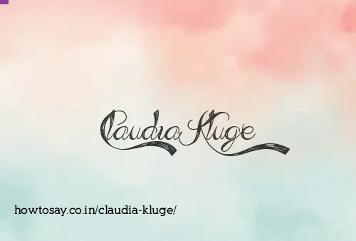 Claudia Kluge