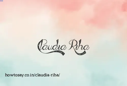 Claudia Riha