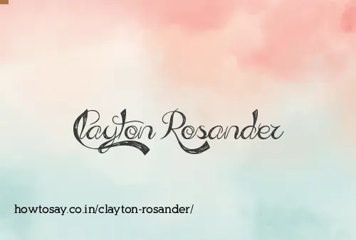 Clayton Rosander